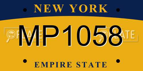 MP1058 New York License Plate