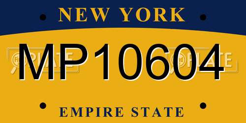 MP10604 New York License Plate