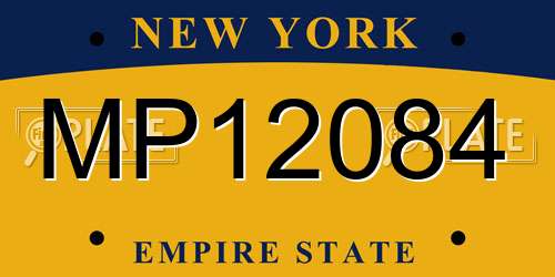 MP12084 New York License Plate
