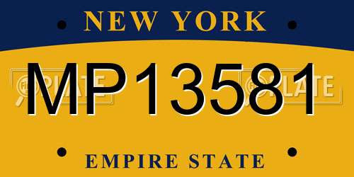 MP13581 New York License Plate