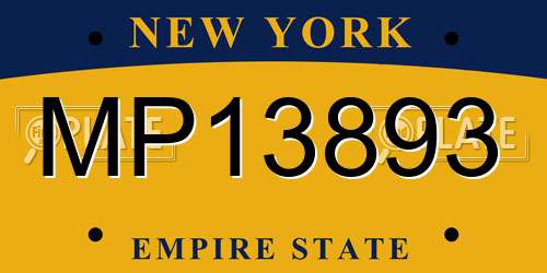 MP13893 New York License Plate