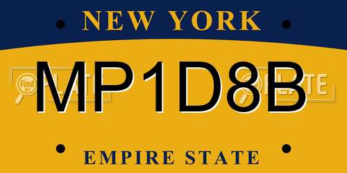 MP1D8B New York License Plate