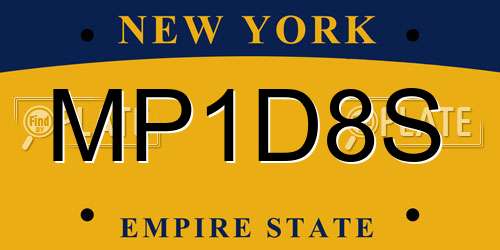 MP1D8S New York License Plate
