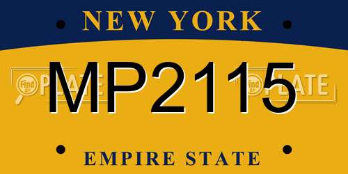 MP2115 New York License Plate