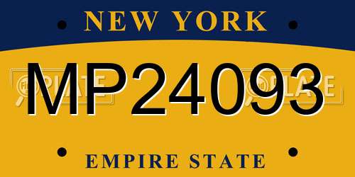 MP24093 New York License Plate