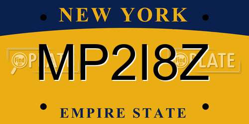 MP2I8Z New York License Plate