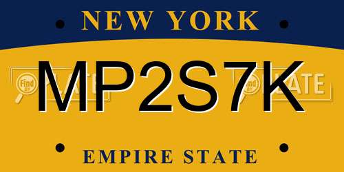 MP2S7K New York License Plate