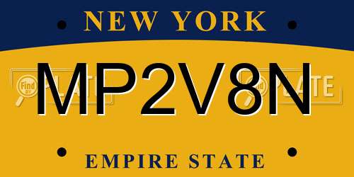 MP2V8N New York License Plate