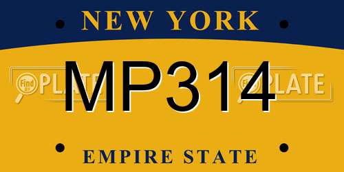 MP314 New York License Plate