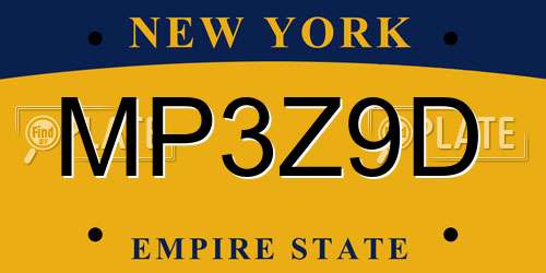 MP3Z9D New York License Plate