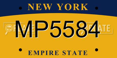 MP5584 New York License Plate