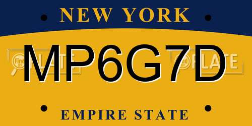 MP6G7D New York License Plate