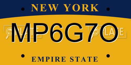 MP6G7O New York License Plate
