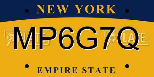 MP6G7Q New York License Plate
