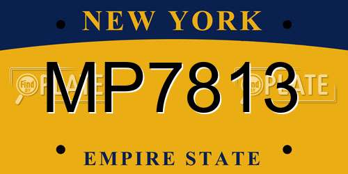 MP7813 New York License Plate