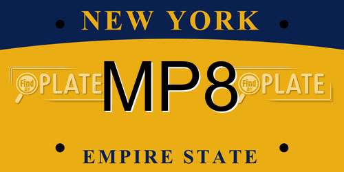 MP8 New York License Plate