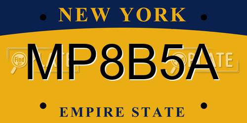 MP8B5A New York License Plate
