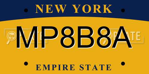 MP8B8A New York License Plate