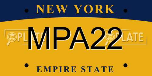 MPA22 New York License Plate