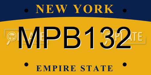 MPB132 New York License Plate