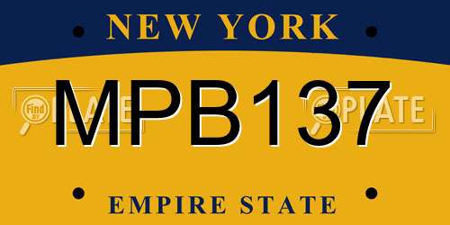MPB137 New York License Plate