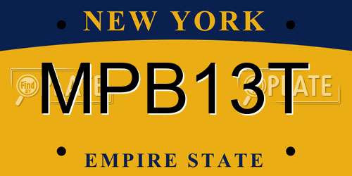 MPB13T New York License Plate