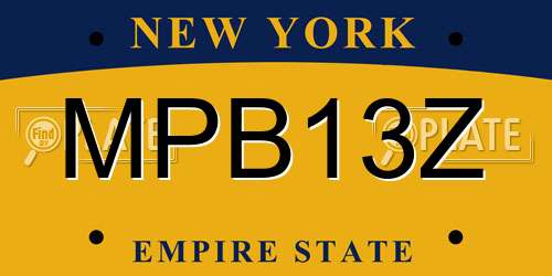 MPB13Z New York License Plate