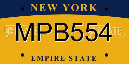 MPB554 New York License Plate