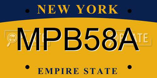 MPB58A New York License Plate