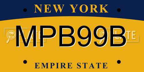 MPB99B New York License Plate