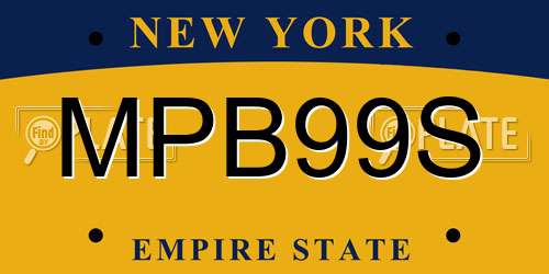 MPB99S New York License Plate