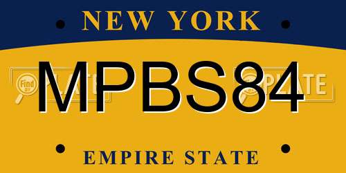 MPBS84 New York License Plate