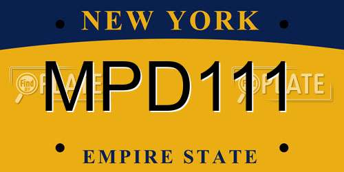 MPD111 New York License Plate