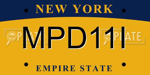 MPD11I New York License Plate