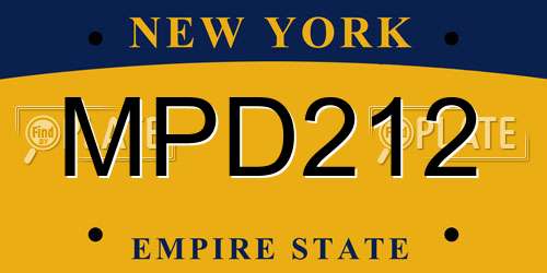 MPD212 New York License Plate