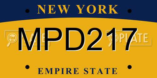 MPD217 New York License Plate