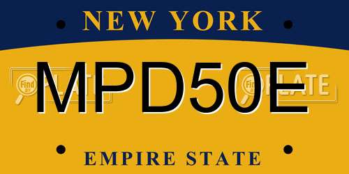 MPD50E New York License Plate