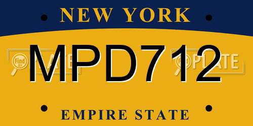 MPD712 New York License Plate