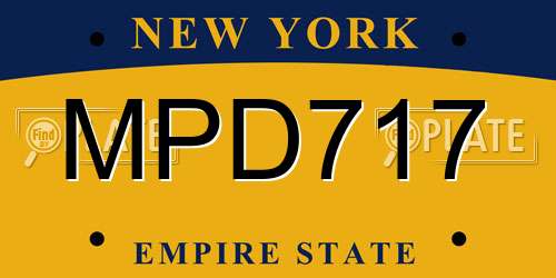 MPD717 New York License Plate