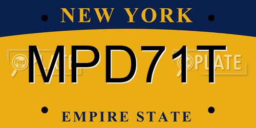 MPD71T New York License Plate
