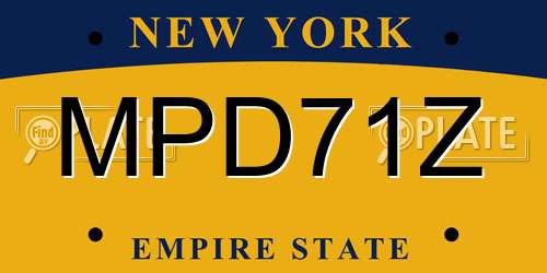 MPD71Z New York License Plate