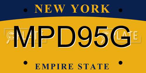 MPD95G New York License Plate