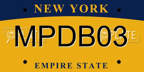 MPDB03 New York License Plate