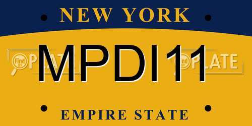 MPDI11 New York License Plate