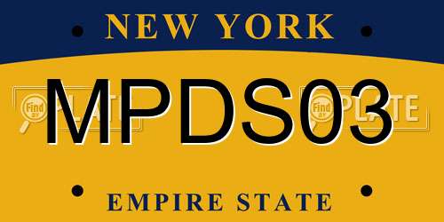 MPDS03 New York License Plate
