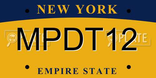 MPDT12 New York License Plate