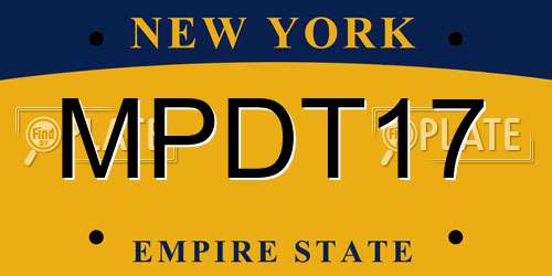 MPDT17 New York License Plate
