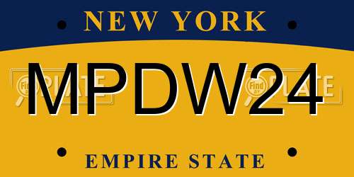 MPDW24 New York License Plate