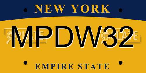 MPDW32 New York License Plate