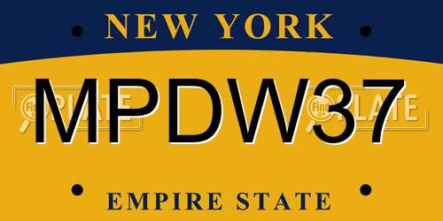 MPDW37 New York License Plate